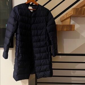 Uniqlo ultra light down coat -Women's Navy Quilted Coat